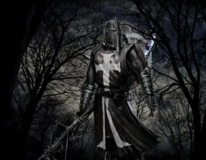 A Dark And Mysterious Warrior Ready For Battle Wallpaper