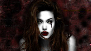 A Dark Brunette Vampire Girl Lurking In The Shadows Wallpaper