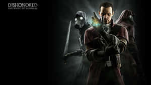 A Dark Image Of Two Men With Swords Wallpaper