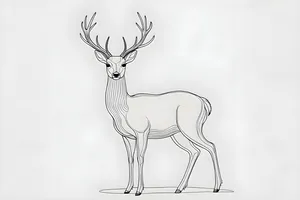 A Deer Line Art Photo Wallpaper