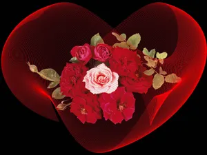 A Delicate Bouquet Of Fresh Roses With Petals Against A Beautiful Backdrop. Wallpaper