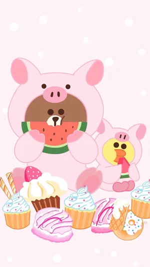 A Delightful Group Shot Of Popular Kakao Friends Characters Wallpaper