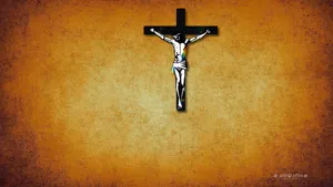 A Desktop Environment Showcasing The Beauty Of Catholic Iconography Wallpaper