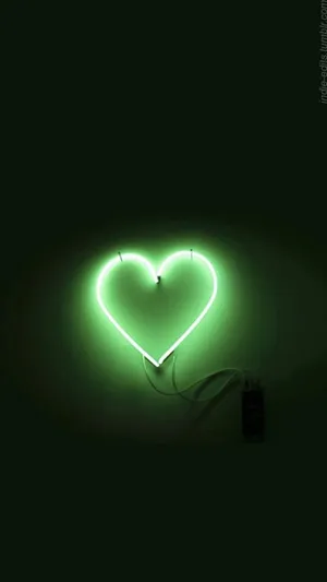 A Desktop With Neon Green Accent Wallpaper