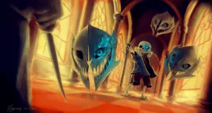 A Desktop With Undertale Themed Wallpaper Wallpaper