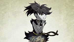 A Determined Dororo Stands Firm In The Face Of An Unseen Fear Wallpaper
