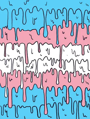 A Drawing Of A Pink And Blue Dripping Pattern Wallpaper