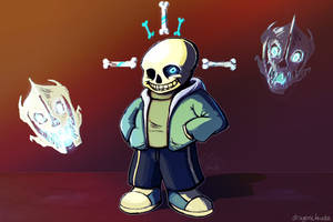 A Fan-art Of Undertale's Sans And Bones. Wallpaper