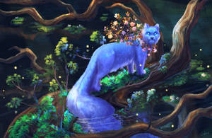 A Fantastic Creature Perched Atop A Tree. Wallpaper