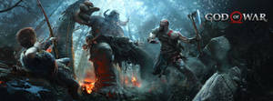 A Fierce Boss Encounter Awaits The Hero, Kratos, In The World Of God Of War Wallpaper
