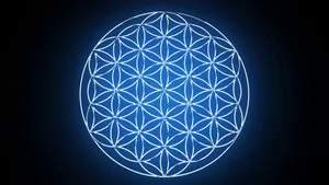 A Flower Of Life Symbol On A Black Background Wallpaper