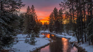 A Frozen Lake In Idaho Wallpaper