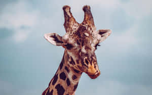 A Funny Giraffe Doing Its Thing Wallpaper