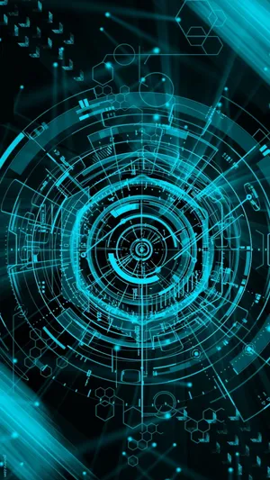 A Futuristic Blue Background With A Circular Shape Wallpaper