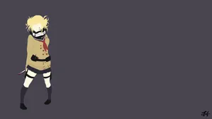 A Girl In A Yellow Dress Standing On A Dark Background Wallpaper