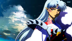 A Girl In White With Long Hair And A White Fur Coat Wallpaper