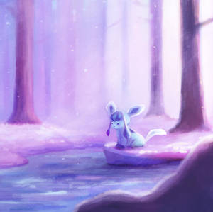 A Glaceon Standing Proud In Snowy Lands Wallpaper