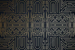 A Gold And Black Deco Pattern Wallpaper