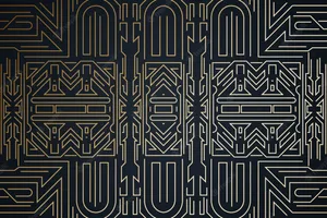 A Gold And Black Deco Pattern Wallpaper