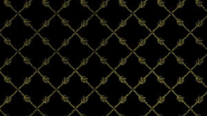 A Gold And Black Pattern With A Floral Pattern Wallpaper