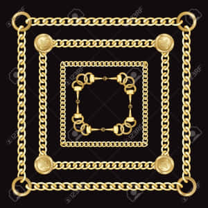 A Gold Chain Sits Upon A Bright Background Wallpaper