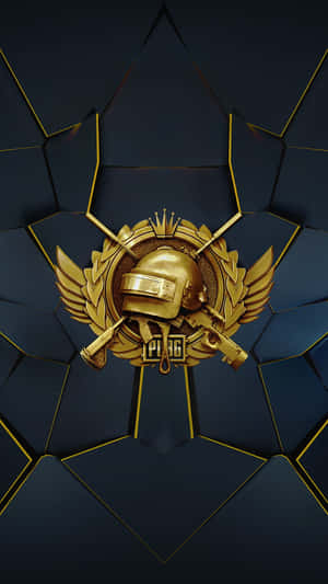 A Golden Logo With A Golden Shield Wallpaper