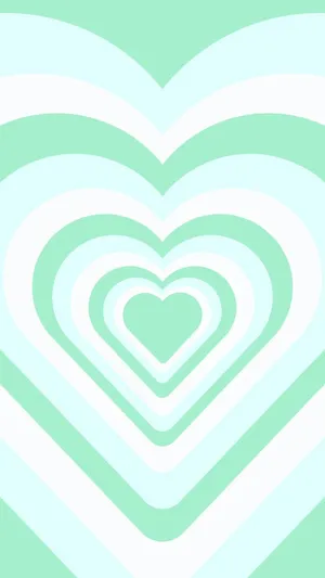 A Green And White Heart Shaped Pattern Wallpaper