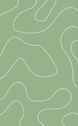 A Green And White Pattern With Wavy Lines Wallpaper