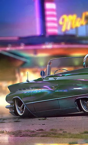 A Green Car Wallpaper