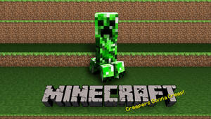 A Green Minecraft Creeper Stands In The Nether Wallpaper