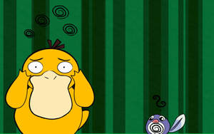 A Green Striped Psyduck Wallpaper