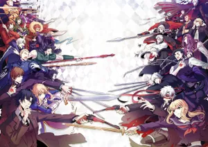 A Group Of Anime Characters With Swords Wallpaper