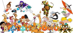 A Group Of Cartoon Characters Posing For A Picture Wallpaper