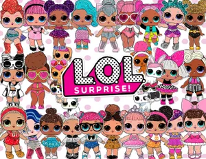 A Group Of Lol Surprise Dolls In Different Colors Wallpaper