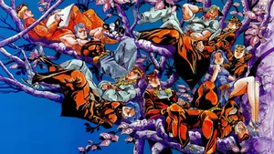 A Group Of People Sitting In A Tree Wallpaper