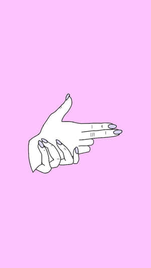 A Hand Is Pointing At A Pink Background Wallpaper