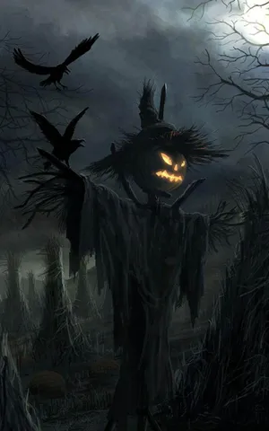 A Haunted House In A Creepy Forest At Night. Wallpaper