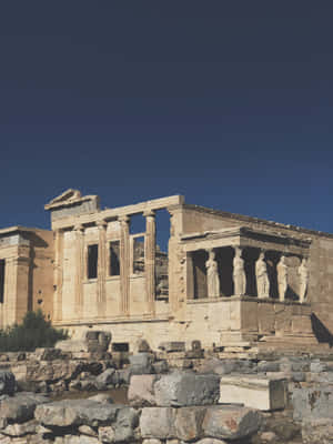 A Hazy Photo Of The Erechtheion Wallpaper