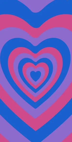 A Heart Shaped Pattern With Blue And Purple Colors Wallpaper