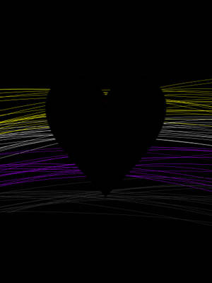 A Heart With Lines On A Black Background Wallpaper