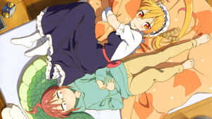 A Heartwarming Glimpse Into The Lives Of Miss Kobayashi And Her Dragon Maids. Wallpaper