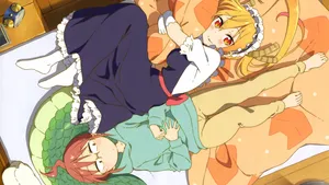A Heartwarming Glimpse Into The Lives Of Miss Kobayashi And Her Dragon Maids. Wallpaper