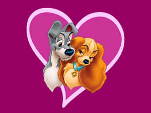A Heartwarming Moment Between Lady And The Tramp Wallpaper