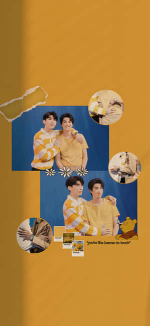 A Heartwarming Moment Between Mew Suppasit And Gulf Kanawut Wallpaper