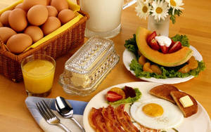 A Hearty Healthy Breakfast Spread Wallpaper