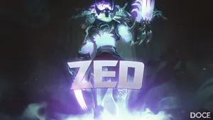 A Laptop With A League Of Legends Wallpapaer Wallpaper