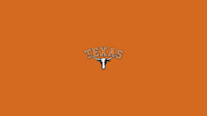 A Logo Of The Texas Rangers On An Orange Background Wallpaper