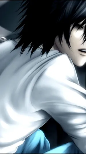 A Lonely Emo Anime Boy Stands Alone By A Desolate Shore. Wallpaper