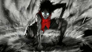 A Lonely Horror Anime Boy Stands In The Dark. Wallpaper