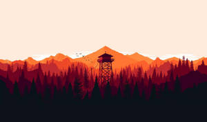 A Lookout Tower Over The Serene Forest Wallpaper